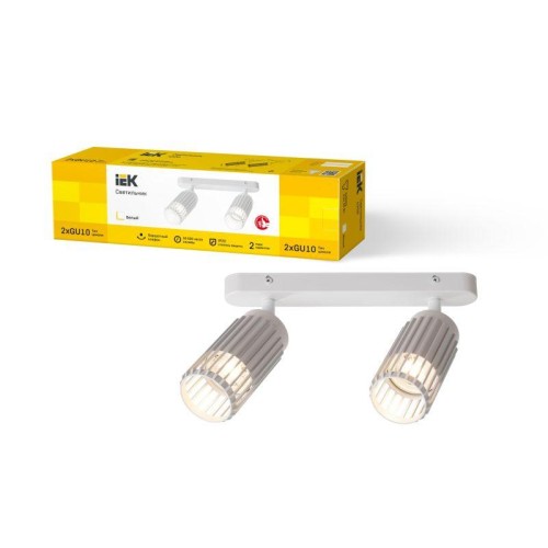 Светильник 4208 2хGU10 настенно-потолочный бел. IEK LT-USB0-4208-GU10-2-K01