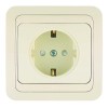 Розетка 1-м СП Mimoza 16А IP20 с заземл. защ. шторки крем./крем. Makel 25058