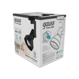 Светильник светодиодный трековый Track E27 IP20 ДПО конус 1ф черн. GAUSS TR013
