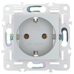 Розетка SKANDY 16А с заземл. без защ. шторок SK-R05S серебр. IEK SK-R11-16-K23