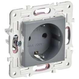 Розетка SKANDY 16А с заземл. защ. шторки SK-R04Gr сер. IEK SK-R14-16-K03