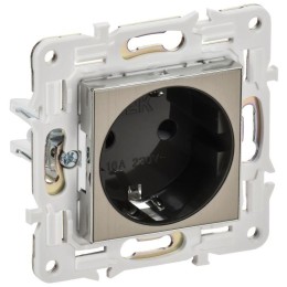 Розетка SKANDY 16А с заземл. защ. шторки SK-R04N никель IEK SK-R14-16-K50