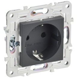 Розетка SKANDY 16А с заземл. защ. шторки SK-R04T титан IEK SK-R14-16-K48