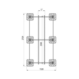 Конструкция опорная для установки оборудования TECHNORAPTOR FOOT 1200х2500 HD КМ TR0221