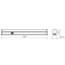 Светильник светодиодный LWL-2013-5CL 5Вт 20LED 4000К IP20 300лм 310мм 220В линейный с сетевым провод