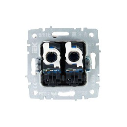 Розетка компьютерная двойн. СП RJ45 кат.6 BRITE РК11-2-БрБ механизм бел. IEK BR-K20-2-K01