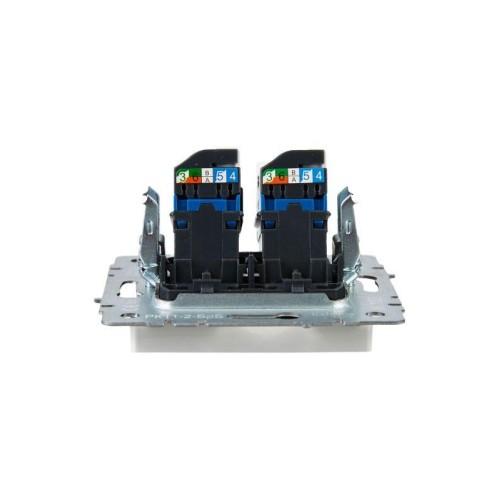 Розетка компьютерная двойн. СП RJ45 кат.6 BRITE РК11-2-БрБ механизм бел. IEK BR-K20-2-K01