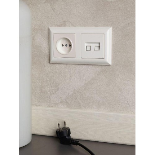 Розетка компьютерная двойн. СП RJ45 кат.6 BRITE РК11-2-БрБ механизм бел. IEK BR-K20-2-K01