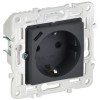 Розетка SKANDY 18Вт 16А с заземл. защ. шторки с USB C SK-R17G графит IEK SK-R14-16-U14-018-K53