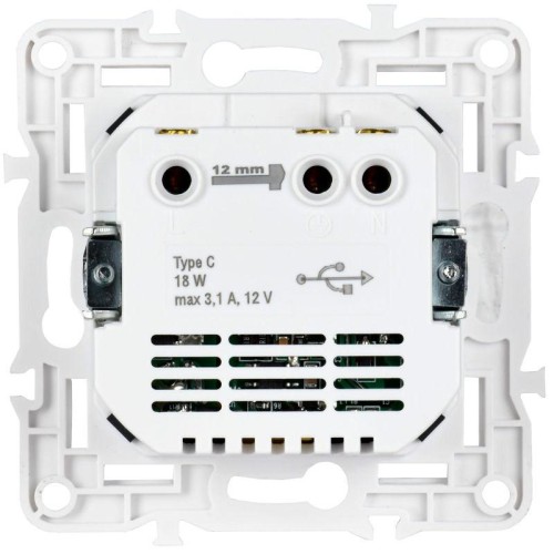 Розетка SKANDY 18Вт 16А с заземл. защ. шторки с USB C SK-R17G графит IEK SK-R14-16-U14-018-K53