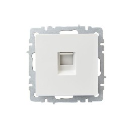 Розетка телефонная СП BRITE РТ10-БрБ RJ11 механизм бел. IEK BR-T10-K01