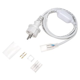 Набор установочный для одностороннего гибкого неона 8х16мм (шнур питания каучук с диодным мостом и в