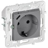 Розетка SKANDY 18Вт 16А с заземл. защ. шторки с USB C SK-R17Gr сер. IEK SK-R14-16-U14-018-K03