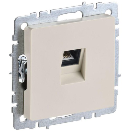 Розетка компьютерная СП RJ45 кат.6 BRITE РК11-БрКр механизм беж. IEK BR-K10-2-K10