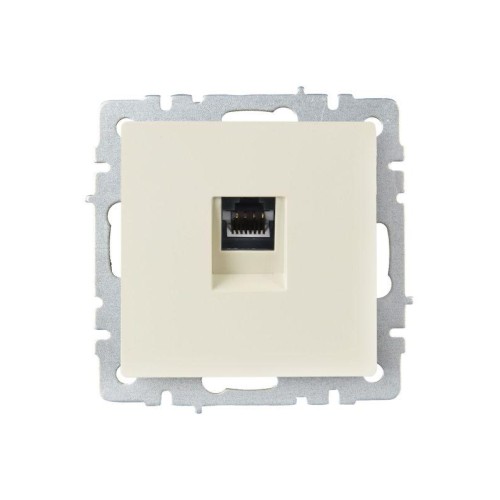 Розетка компьютерная СП RJ45 кат.6 BRITE РК11-БрКр механизм беж. IEK BR-K10-2-K10