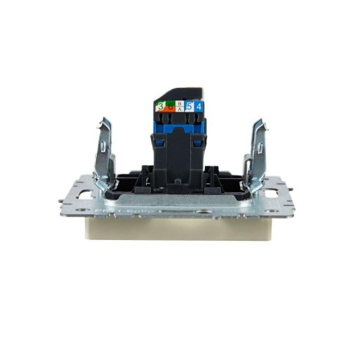 Розетка компьютерная СП RJ45 кат.6 BRITE РК11-БрКр механизм беж. IEK BR-K10-2-K10
