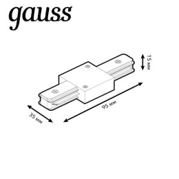 Коннектор Track однофазный для трековых шинопроводов прямой (I) черн. GAUSS TR105