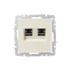 Розетка компьютерная двойн. СП RJ45 кат.6 BRITE РК11-2-БрКр механизм беж. IEK BR-K20-2-K10