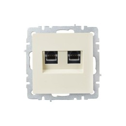 Розетка компьютерная двойн. СП RJ45 кат.6 BRITE РК11-2-БрКр механизм беж. IEK BR-K20-2-K10