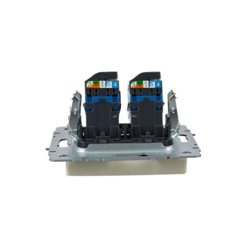 Розетка компьютерная двойн. СП RJ45 кат.6 BRITE РК11-2-БрКр механизм беж. IEK BR-K20-2-K10