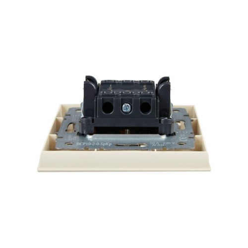 Выключатель 2-кл. СП BRITE ВСР10-2-0-БрКр 10А в сборе беж. IEK BR-V20-0-10-K10-F