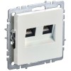Розетка компьютерная двойн. СП RJ45 кат.6 BRITE РК11-2-БрЖ механизм жемчуж. IEK BR-K20-2-K36
