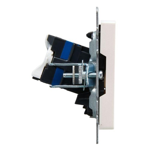 Розетка компьютерная двойн. СП RJ45 кат.6 BRITE РК11-2-БрЖ механизм жемчуж. IEK BR-K20-2-K36