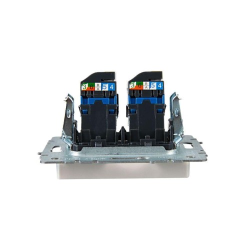 Розетка компьютерная двойн. СП RJ45 кат.6 BRITE РК11-2-БрЖ механизм жемчуж. IEK BR-K20-2-K36