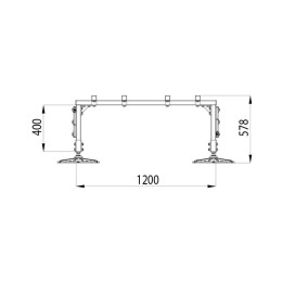 Конструкция опорная для установки оборудования TECHNORAPTOR FOOT 1200х3000 тип 2 HD КМ TR0223