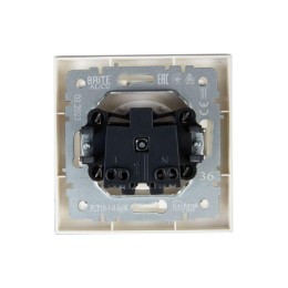 Розетка СП BRITE РСР10-1-0-БрЖ 10А в сборе без заземл. без защ. шторок жемчуж. IEK BR-R10-10-K36-F