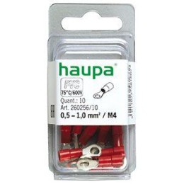Наконечник кабельный кольцевой изолированный (НКИ) 0.5-1 M4 (уп.10шт) HAUPA 260256/10