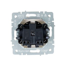 Розетка СП BRITE РСш10-2-БрЖ 10А без заземл. защ. шторки механизм жемчуж. IEK BR-R13-10-K36