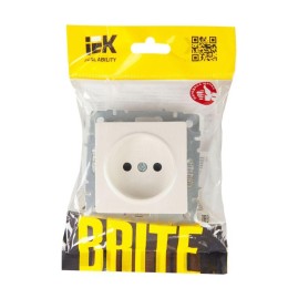 Розетка СП BRITE РСш10-2-БрЖ 10А без заземл. защ. шторки механизм жемчуж. IEK BR-R13-10-K36