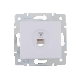 Розетка телефонная 1-м СП Karina RJ11 механизм бел. LEZARD 707-0288-137