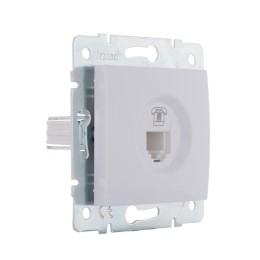 Розетка телефонная 1-м СП Karina RJ11 механизм бел. LEZARD 707-0288-137