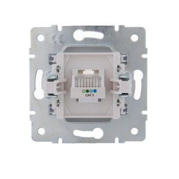 Розетка телефонная 1-м СП Karina RJ11 механизм бел. LEZARD 707-0288-137