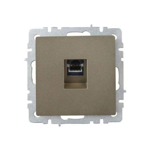 Розетка компьютерная СП RJ45 кат.6 BRITE РК11-БрШ механизм шампань IEK BR-K10-2-K37