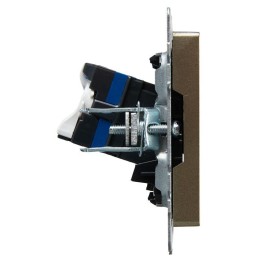 Розетка компьютерная СП RJ45 кат.6 BRITE РК11-БрШ механизм шампань IEK BR-K10-2-K37