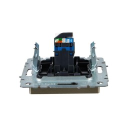 Розетка компьютерная СП RJ45 кат.6 BRITE РК11-БрШ механизм шампань IEK BR-K10-2-K37