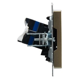 Розетка компьютерная двойн. СП RJ45 кат.6 BRITE РК11-2-БрШ механизм шампань IEK BR-K20-2-K37