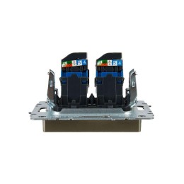 Розетка компьютерная двойн. СП RJ45 кат.6 BRITE РК11-2-БрШ механизм шампань IEK BR-K20-2-K37