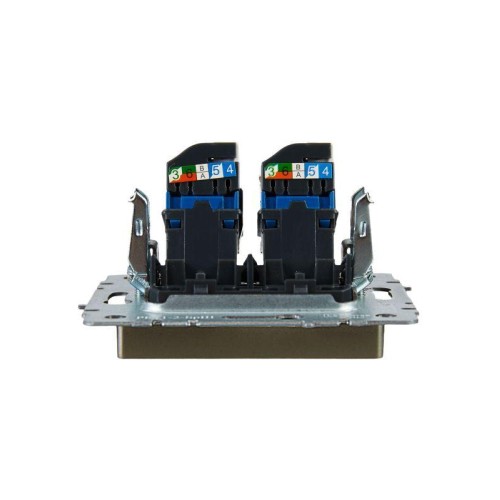 Розетка компьютерная двойн. СП RJ45 кат.6 BRITE РК11-2-БрШ механизм шампань IEK BR-K20-2-K37