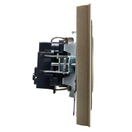 Розетка СП BRITE РСР10-1-0-БрШ 10А в сборе без заземл. без защ. шторок шампань IEK BR-R10-10-K37-F