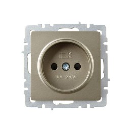 Розетка СП BRITE РСш10-2-БрШ 10А без заземл. защ. шторки механизм шампань IEK BR-R13-10-K37