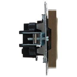 Розетка СП BRITE РСш10-2-БрШ 10А без заземл. защ. шторки механизм шампань IEK BR-R13-10-K37