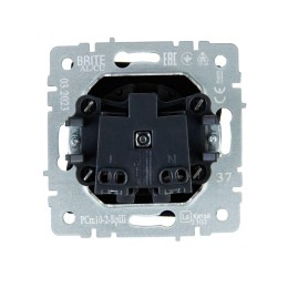 Розетка СП BRITE РСш10-2-БрШ 10А без заземл. защ. шторки механизм шампань IEK BR-R13-10-K37