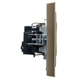 Розетка СП BRITE РСР14-1-0-БрШ 16А в сборе с заземл. защ. шторки шампань IEK BR-R14-16-K37-F