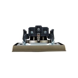 Розетка СП BRITE РСР14-1-0-БрШ 16А в сборе с заземл. защ. шторки шампань IEK BR-R14-16-K37-F