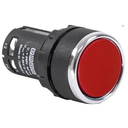 Кнопка нажимная моноблочная 22мм IP 40 1НО+1НЗ красн. EMAS MB102DK