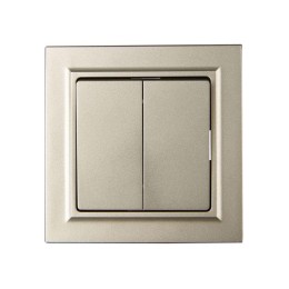 Выключатель 2-кл. СП BRITE ВСР10-2-0-БрШ 10А в сборе шампань IEK BR-V20-0-10-K37-F